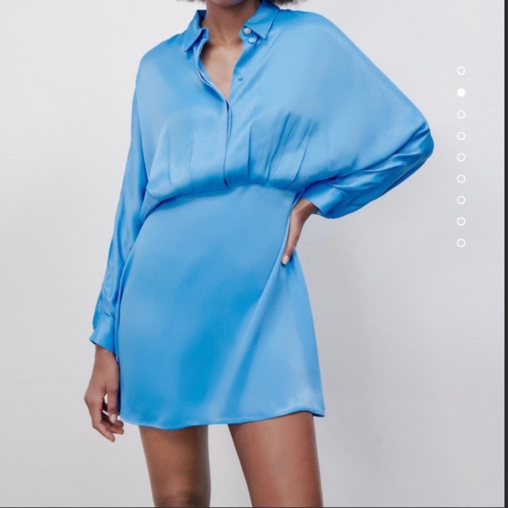 Zara Long Sleeve Half Button Dress
